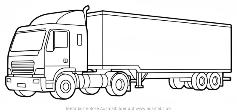 Sattelschlepper Ausmalbild