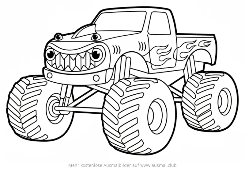 Hai Monster Truck Ausmalbild
