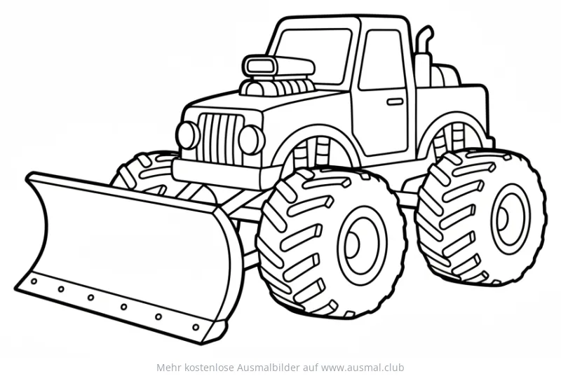 Schnee Truck mit Schneepflug Ausmalbild