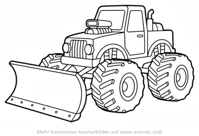 Schnee Truck mit Schneepflug Ausmalbild