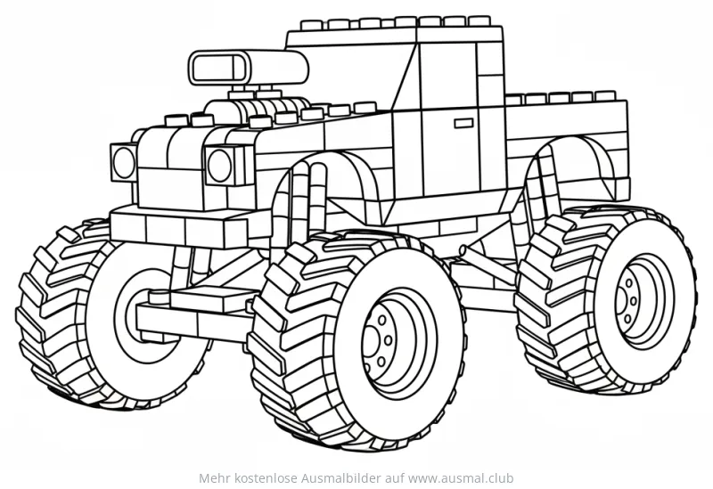 Block Truck Ausmalbild im Comic Stil