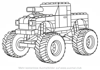 Block Truck Ausmalbild im Comic Stil