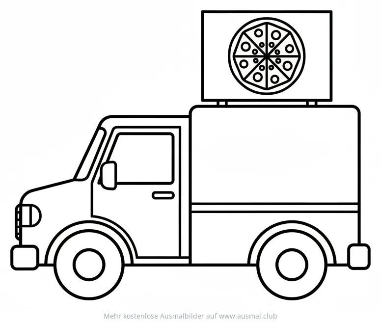 Pizza Truck Ausmalbild