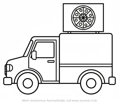 Pizza Truck Ausmalbild