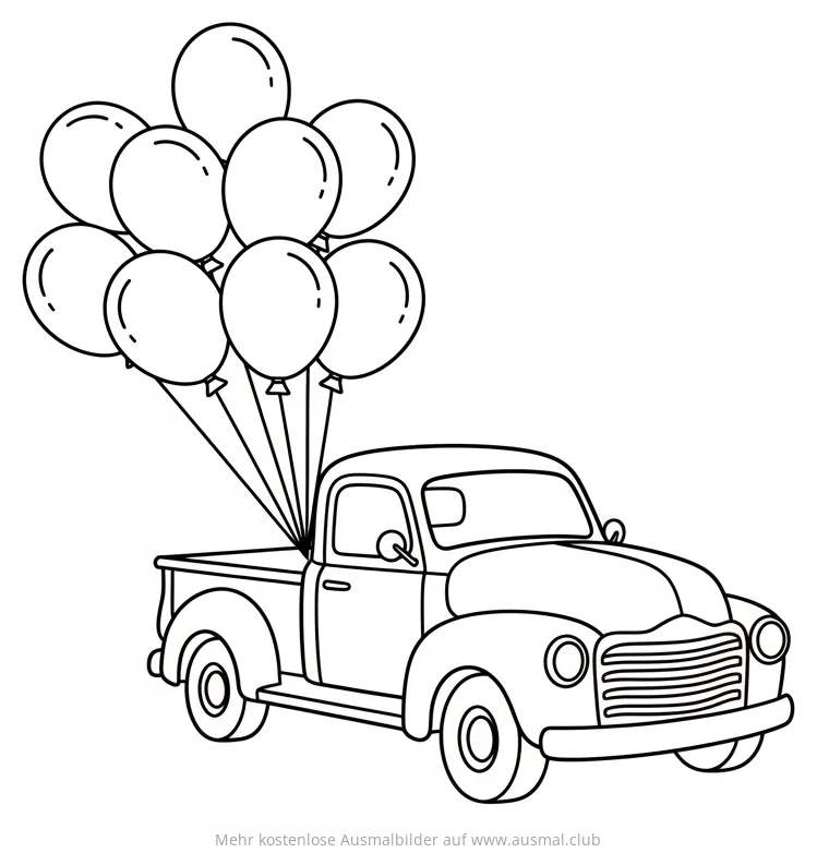 LKW mit Ballons Ausmalbild