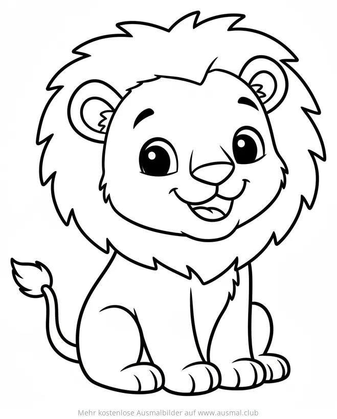 Sitzendes Löwenbaby Ausmalbild