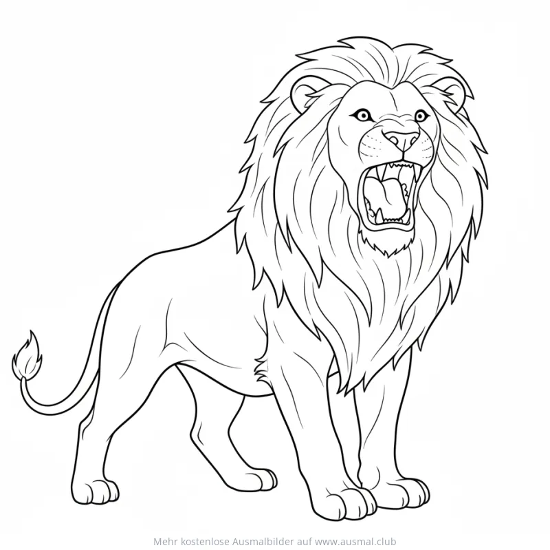 Brüllender Löwe Ausmalbild