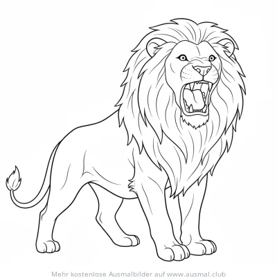 Brüllender Löwe Ausmalbild