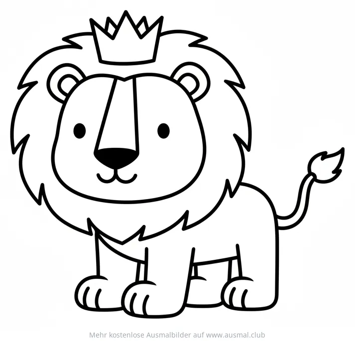 Löwe mit Krone Ausmalbild