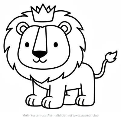 Löwe mit Krone Ausmalbild