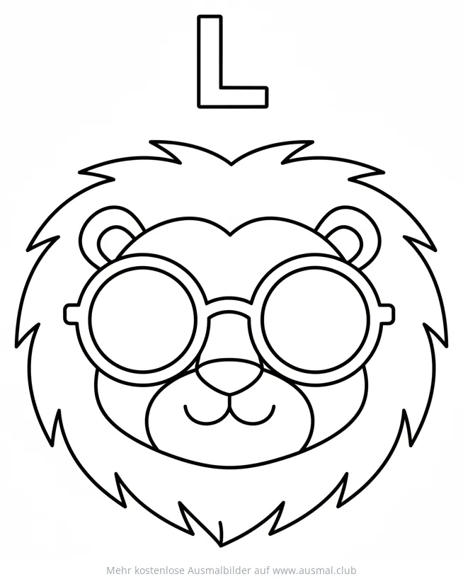 Löwe mit Sonnenbrille Ausmalbild