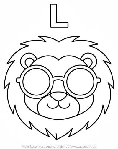 Löwe mit Sonnenbrille Ausmalbild