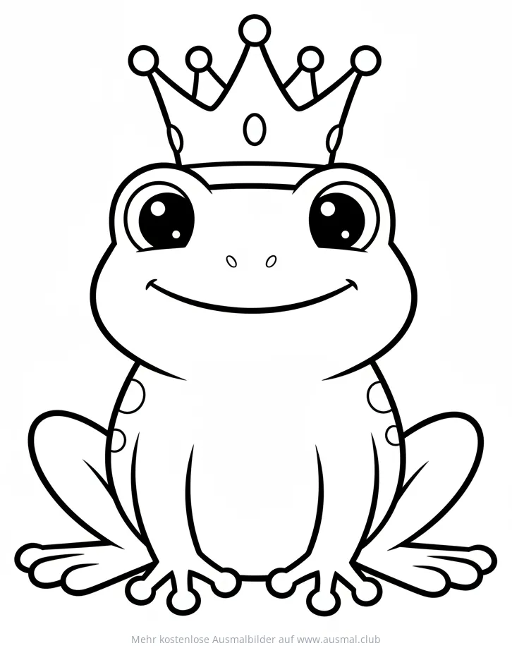 Froschkönig mit Krone Ausmalbild