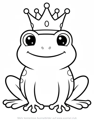 Froschkönig mit Krone Ausmalbild