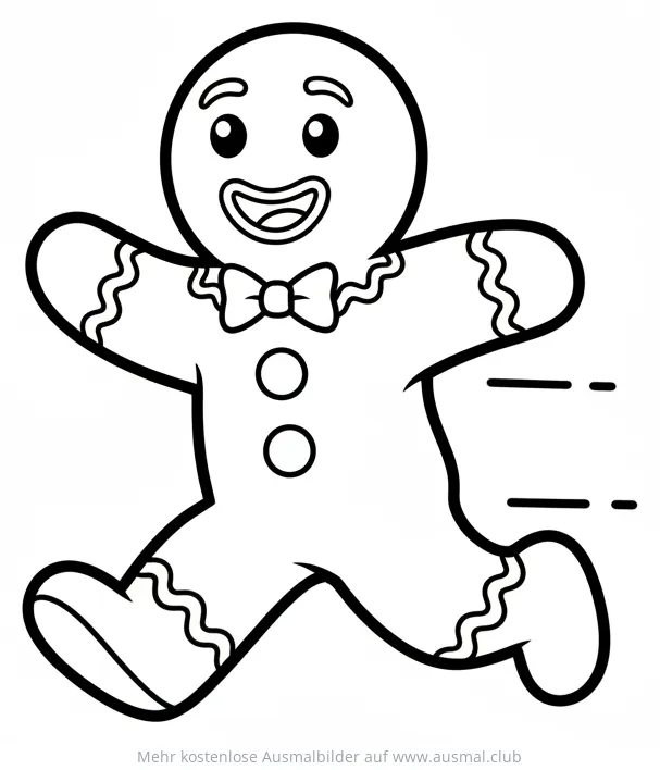 Rennender Pfefferkuchenmann Ausmalbild