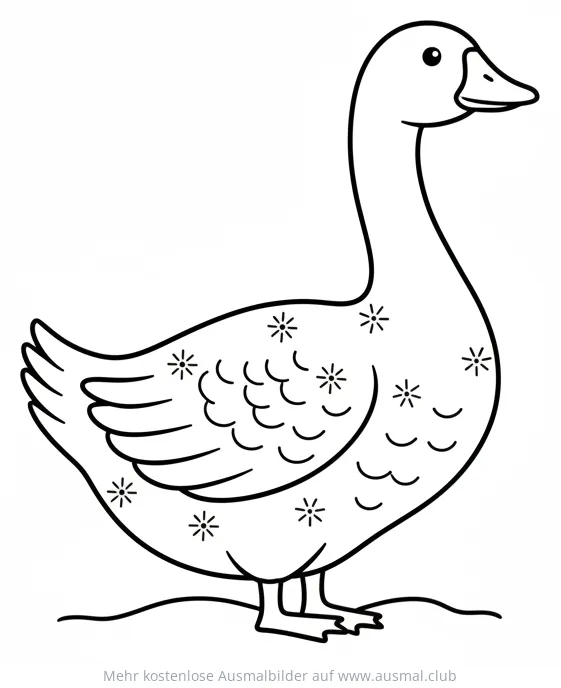 Goldgans Ausmalbild mit Sternen