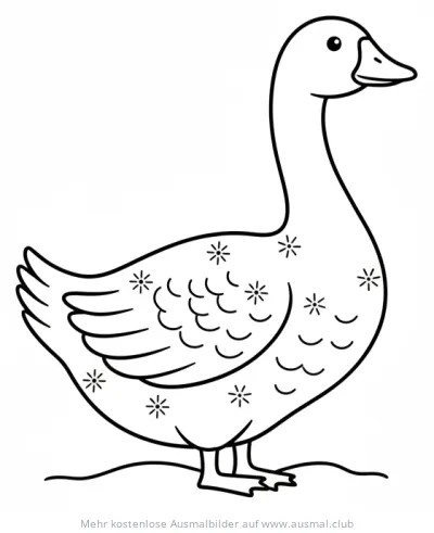 Goldgans Ausmalbild mit Sternen