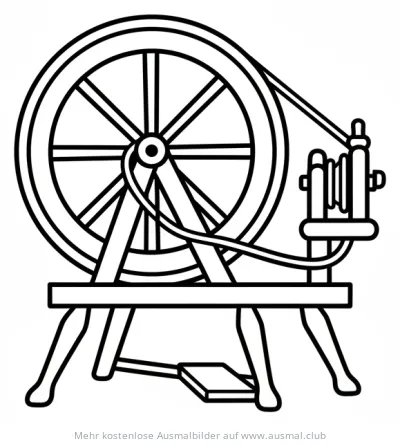 Spinnrad Ausmalbild