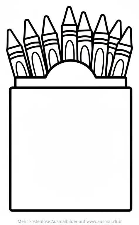 Stiftebox mit sieben Stiften Ausmalbild