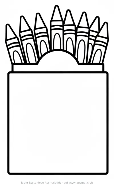 Stiftebox mit sieben Stiften Ausmalbild