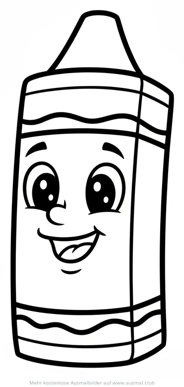 Buntstift mit Gesicht Ausmalbild