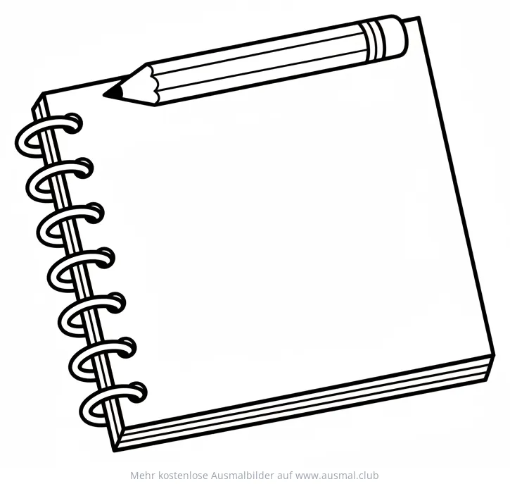 Zeichenblock mit Bleistift Ausmalbild