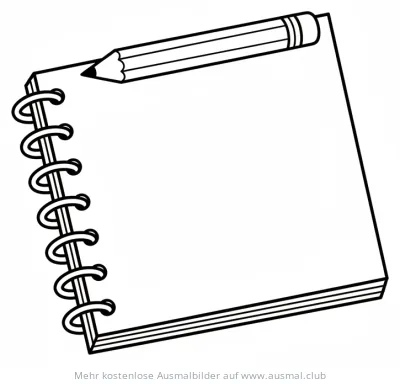 Zeichenblock mit Bleistift Ausmalbild