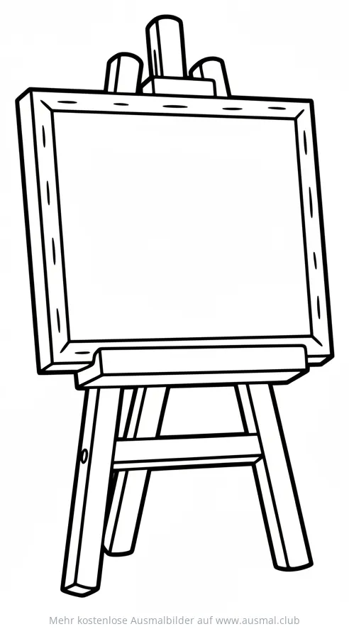 Staffelei mit leerer Leinwand Ausmalbild