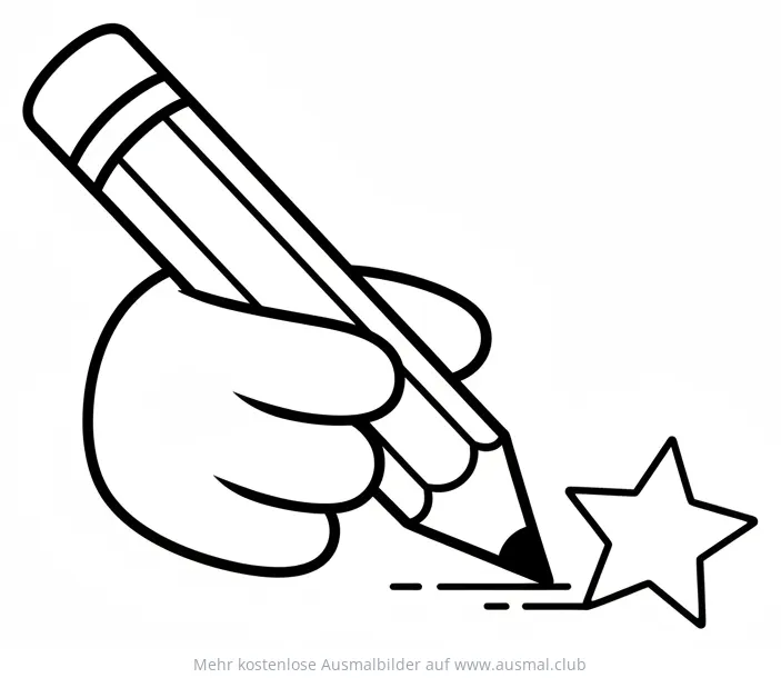 Hand zeichnet einen Stern Ausmalbild