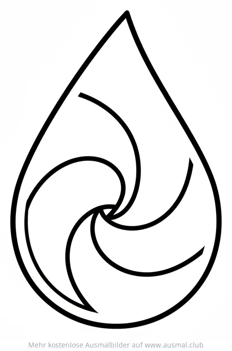 Farbtropfen mit Wirbelmuster Ausmalbild