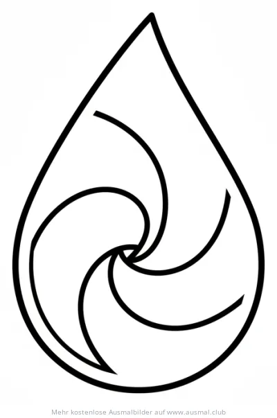 Farbtropfen mit Wirbelmuster Ausmalbild