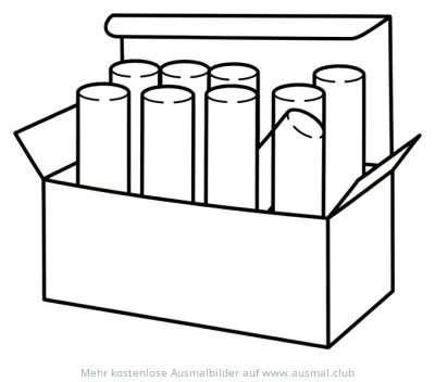 Schachtel mit Kreide Ausmalbild