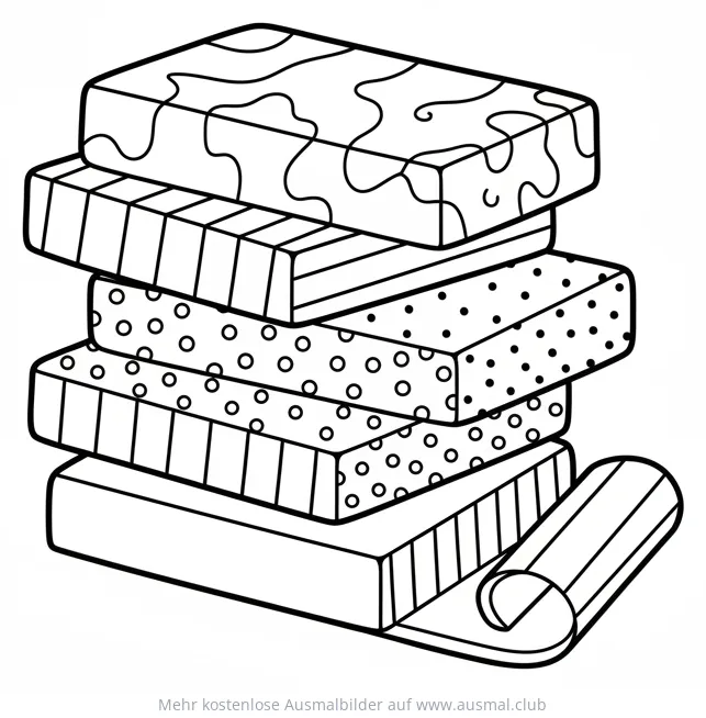 Moosgummi Stapel Ausmalbild mit Mustern