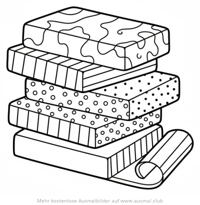 Moosgummi Stapel Ausmalbild mit Mustern