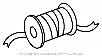 Garnrolle mit Band Ausmalbild