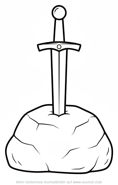 Schwert im Stein Ausmalbild