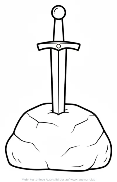 Schwert im Stein Ausmalbild