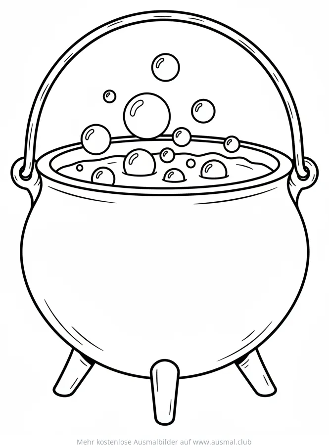 Kessel mit Blasen Ausmalbild