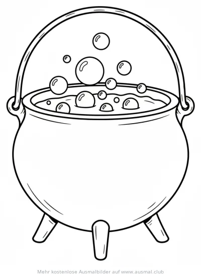 Kessel mit Blasen Ausmalbild