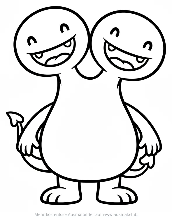 Zweiköpfiges Monster Ausmalbild