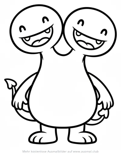 Zweiköpfiges Monster Ausmalbild
