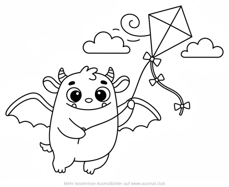 Drachen mit Drachen Ausmalbild