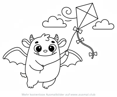 Drachen mit Drachen Ausmalbild