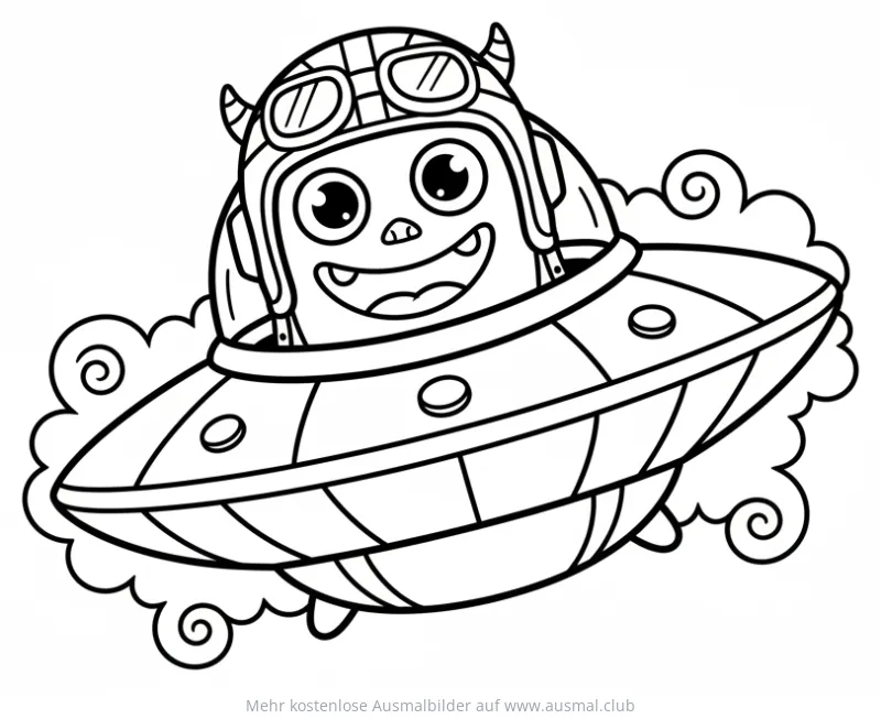 Monster im UFO Ausmalbild
