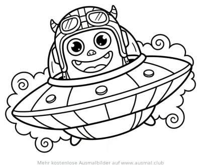 Monster im UFO Ausmalbild