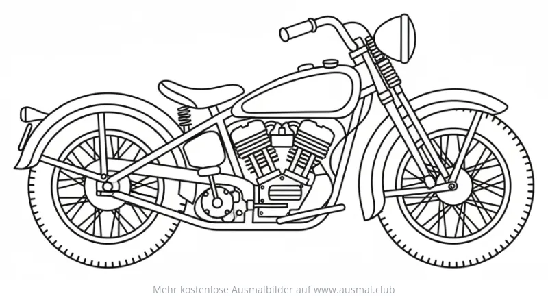 Oldtimer Motorrad Ausmalbild