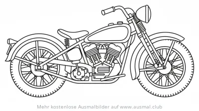 Oldtimer Motorrad Ausmalbild