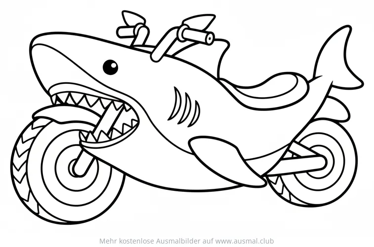 Hai-Motorrad Ausmalbild
