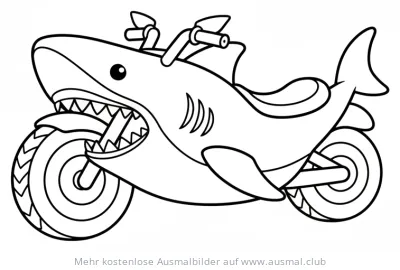Hai-Motorrad Ausmalbild