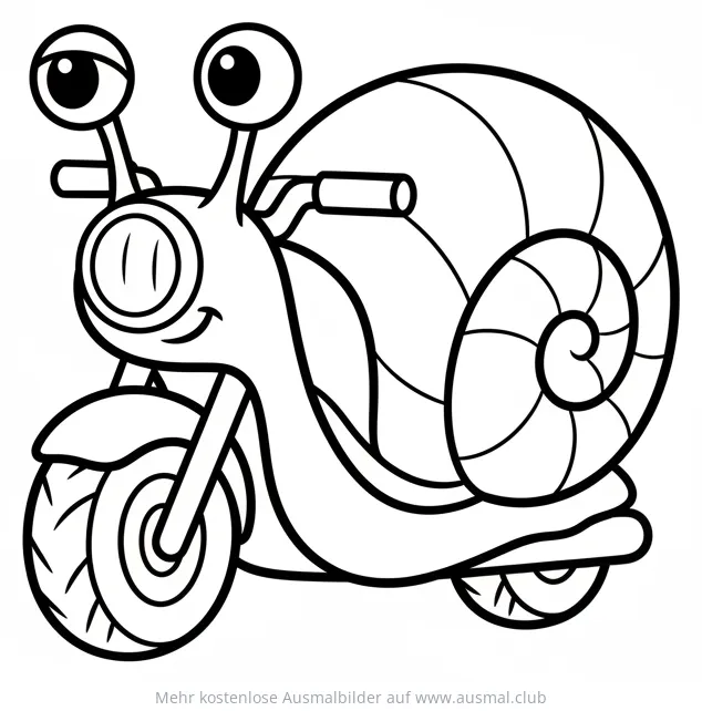 Schnecke fährt Motorrad Ausmalbild